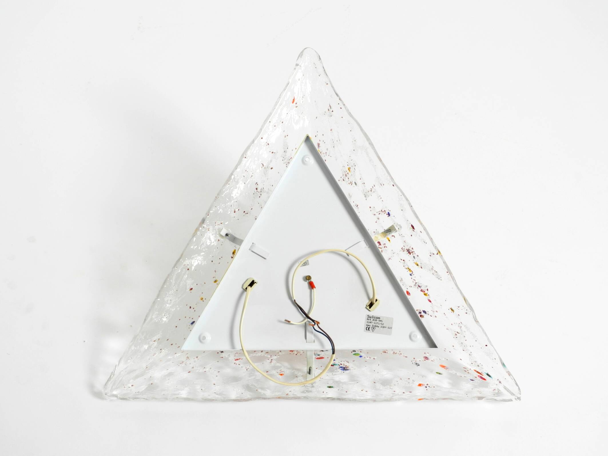 Post Modern Murano glass triangle ceiling lamp by Sylcom, Italy, 1985
