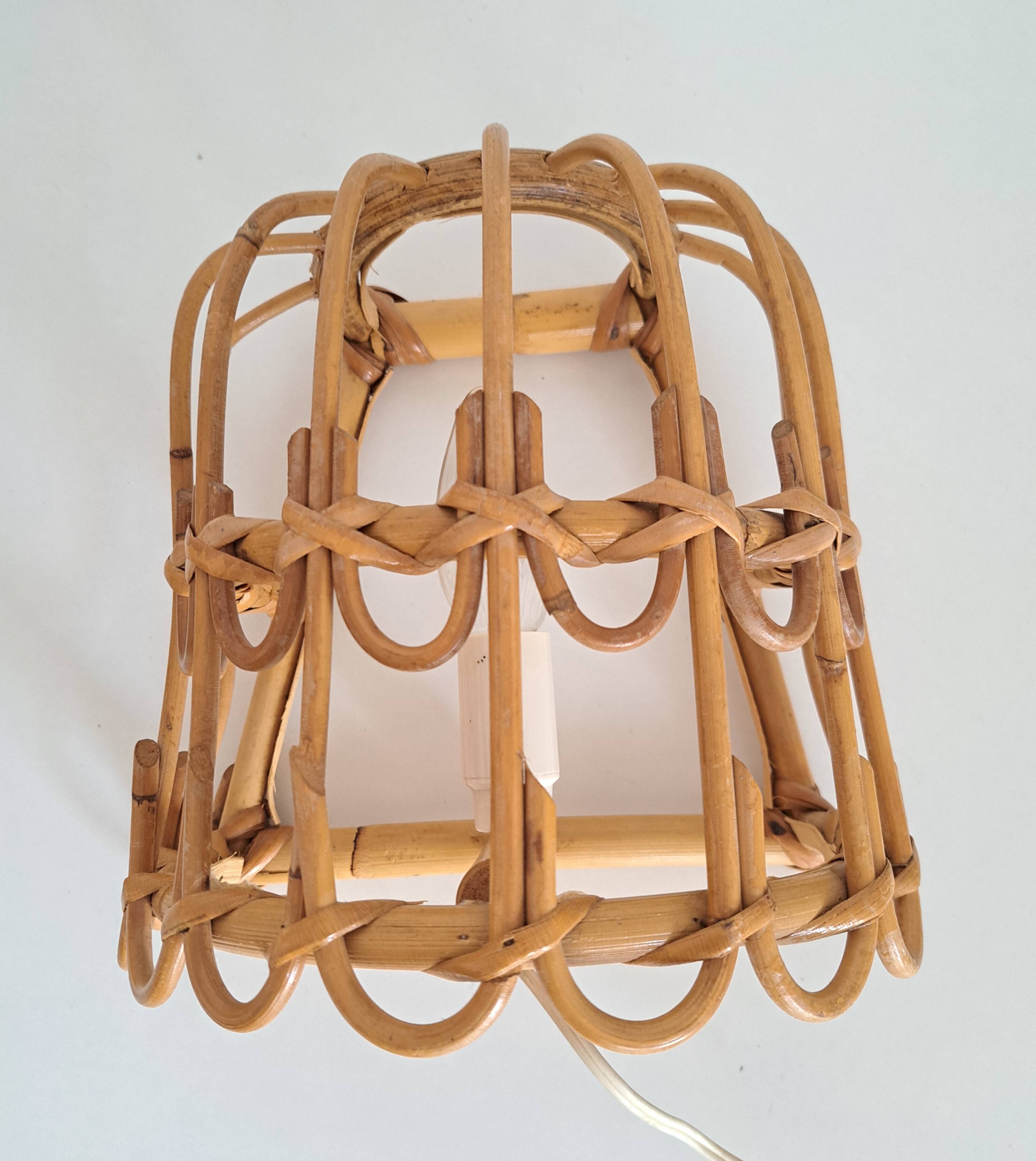 Pair of bamboo wall lights