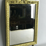 Old gilded bronze mirror in Louis XVI style with beveled mirror 37x23,5cm