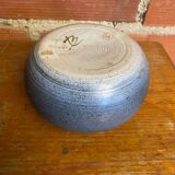 Vintage Blue-Brown Ceramic Ball Vase, Made in France