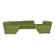 Green corduroy modular sofa from the 70s, 7 pieces