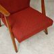 Pair of Uluv red Eastern Bloc armchairs, 1960s