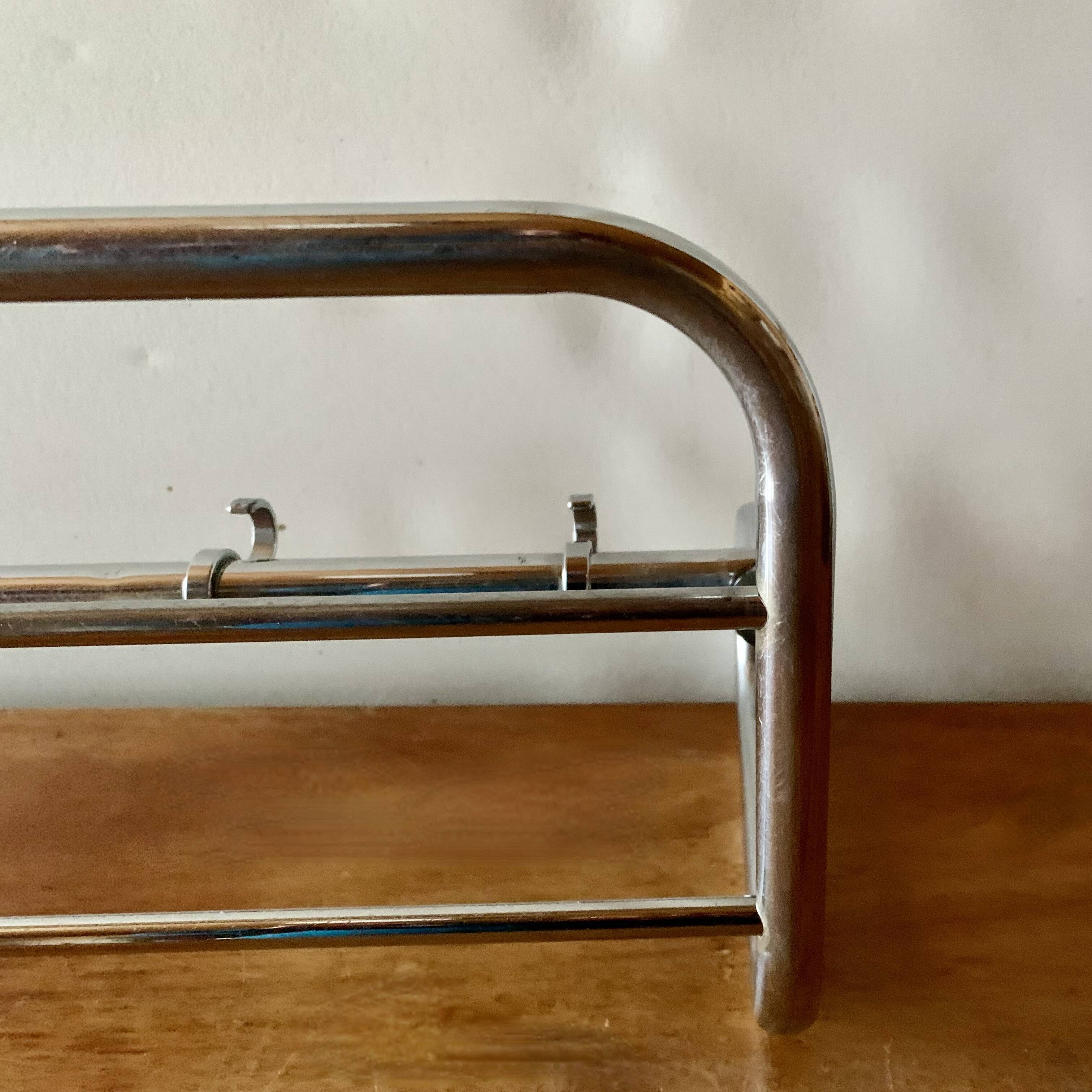 Bauhaus wall coat rack in chrome metal