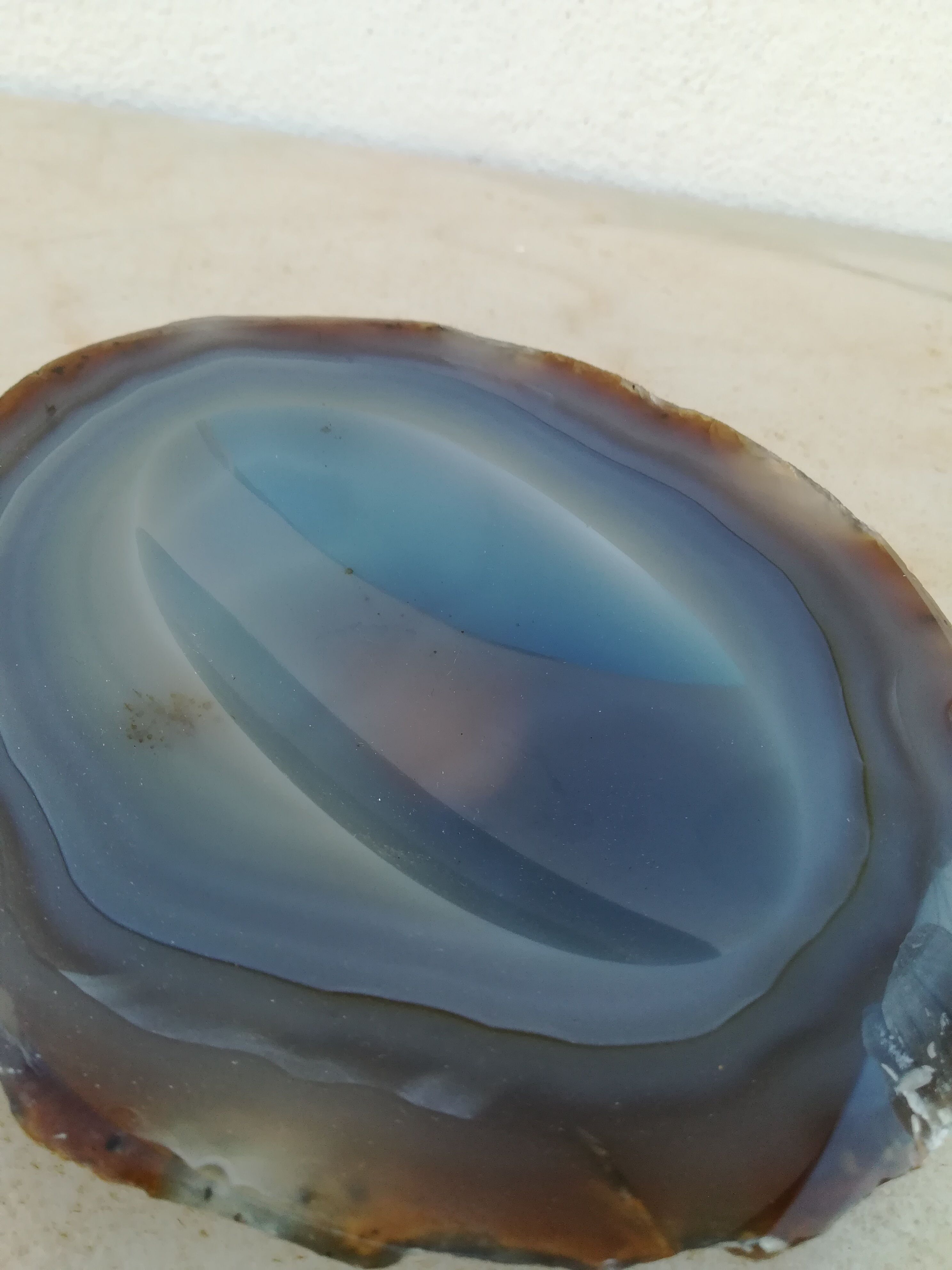Blue agate ashtray