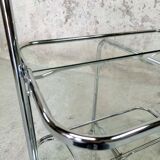 Chrome and glass folding trolley from the 70s