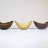 Set of 3 modern mid-century ceramic bowls by Gunnar Nylund Rörstrand, Sweden.
