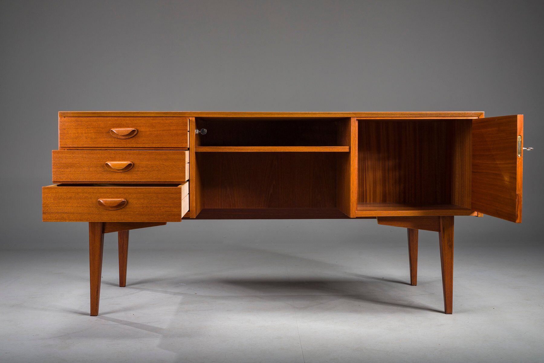 Mid-century modern teak executive desk, Germany, 1960s