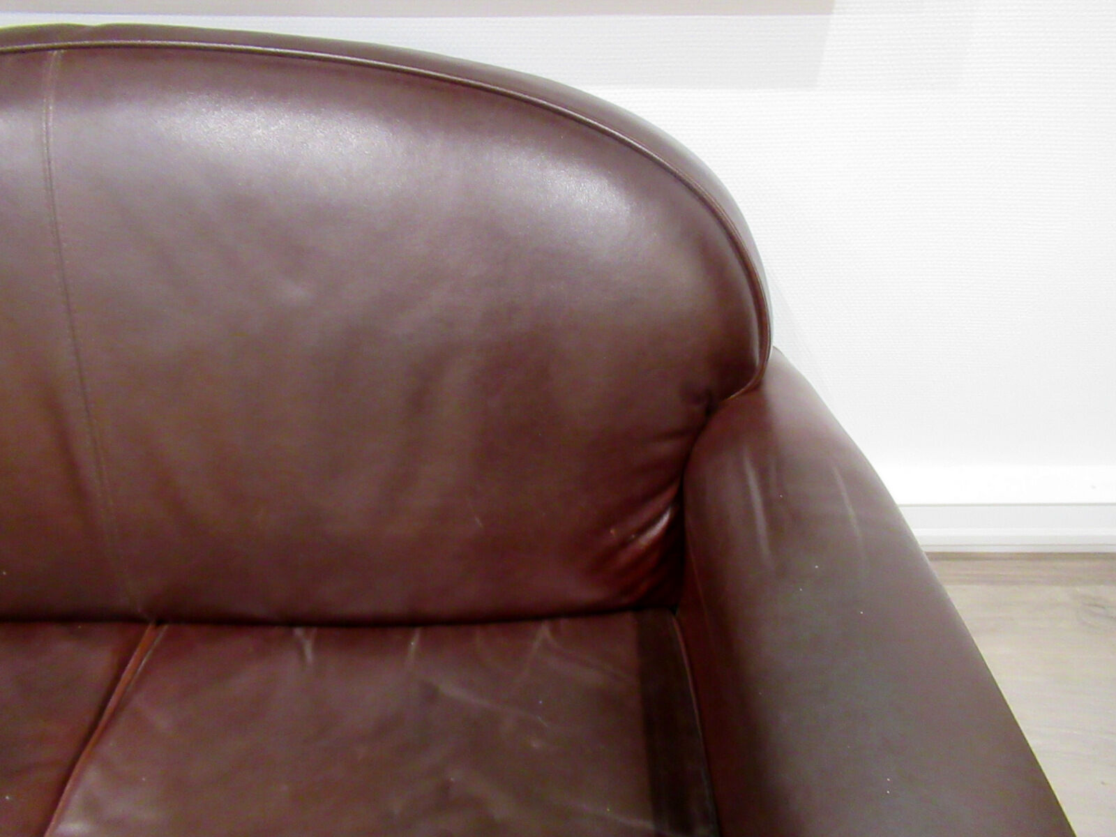 Small leather sofa, 2 seats, vintage.