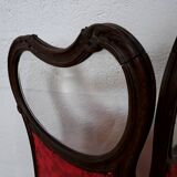 Screen carved wood glass beveled