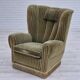 1960s, Danish highback relax armchair, original condition, green furniture velour.