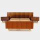 Vintage mid century double bed bedroom set in rosewood & brass, 1960s
