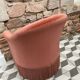 Pink velvet toad armchair