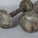 Old pair wooden hat holder patinated vintage 50s