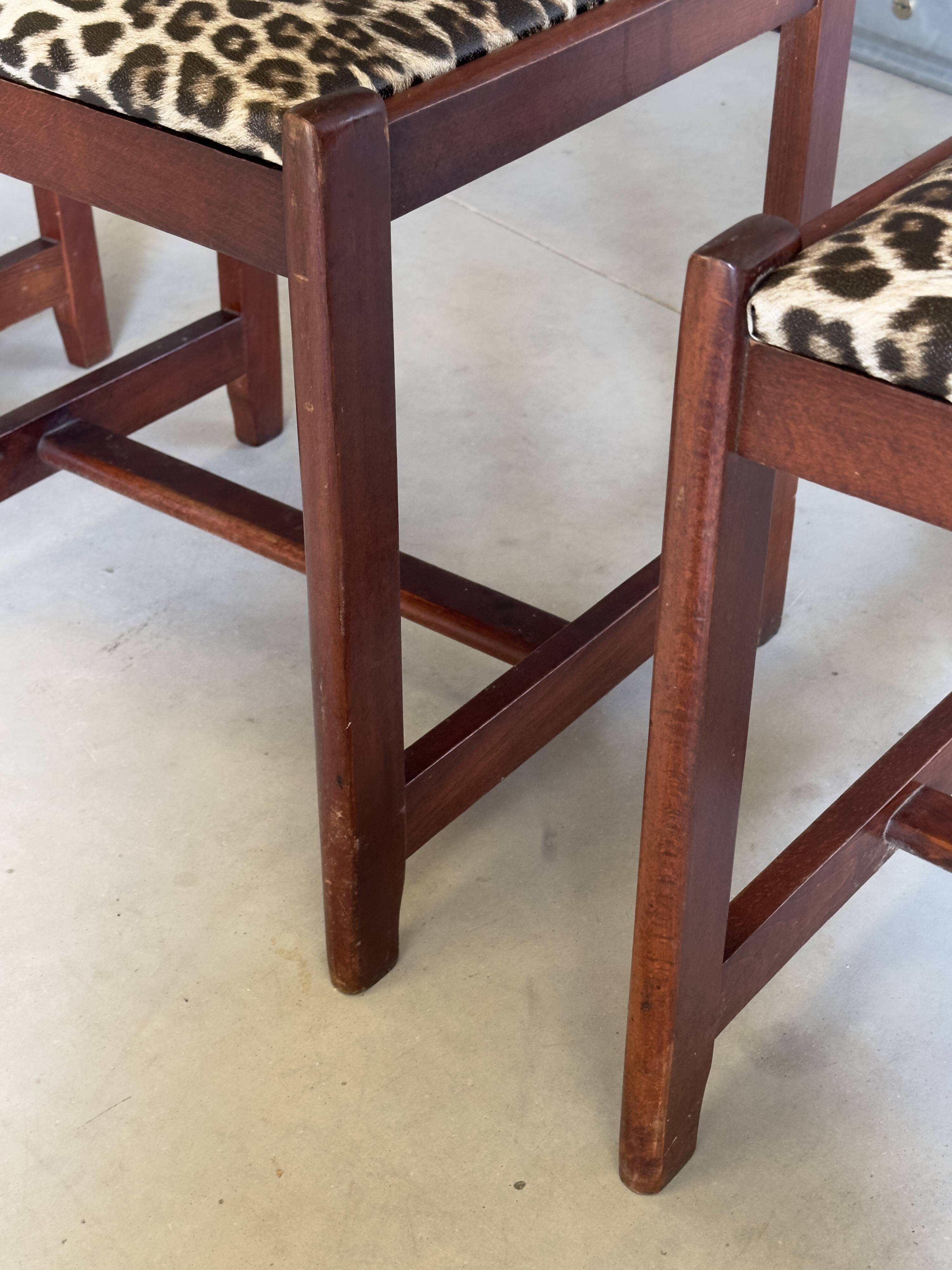 Set of 4 vintage hand-woven chairs