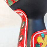 Modernist polychrome ceramic pitcher by Gabriel Fourmaintraux, circa 1950