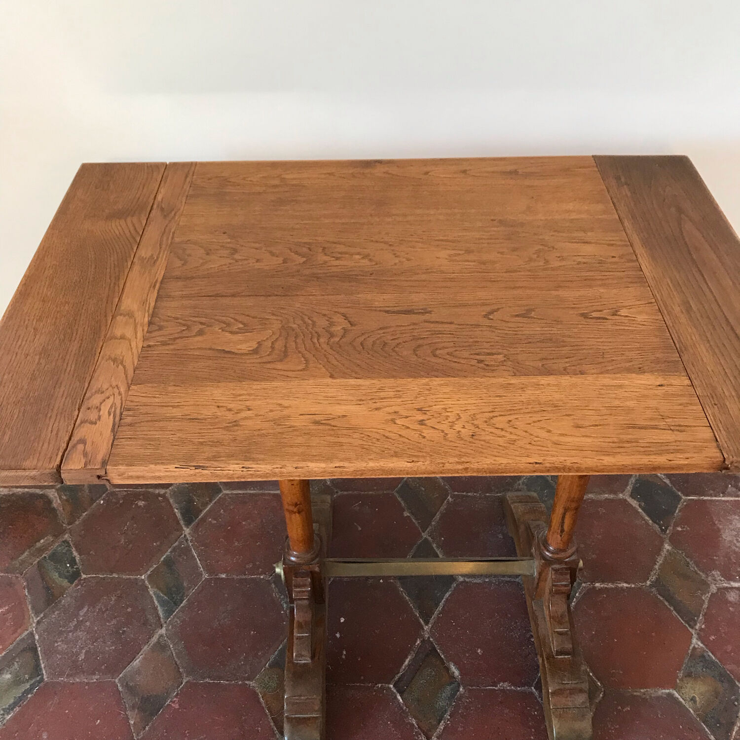 Old wooden bistro table