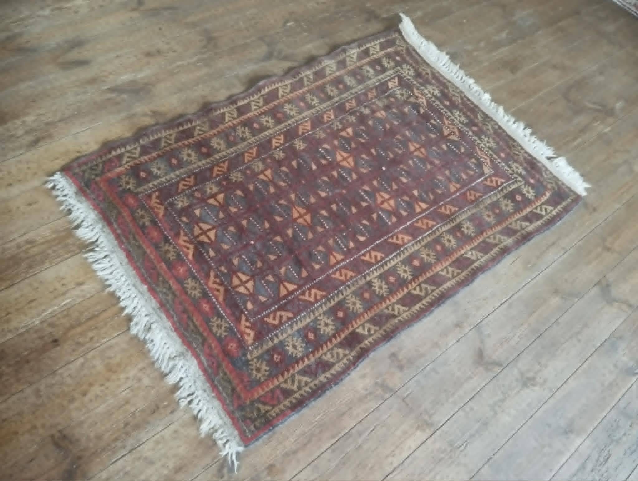 Handmade Afghan Belouch rug 126x86cm