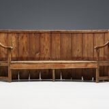 Rustic High-Back Tavern Settle, England, 18th Century