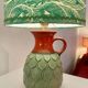 Wireless Jasba table lamp - West German pottery with fish decor | 41 cm
