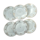 6 flat plates porcelain Limoges golden white