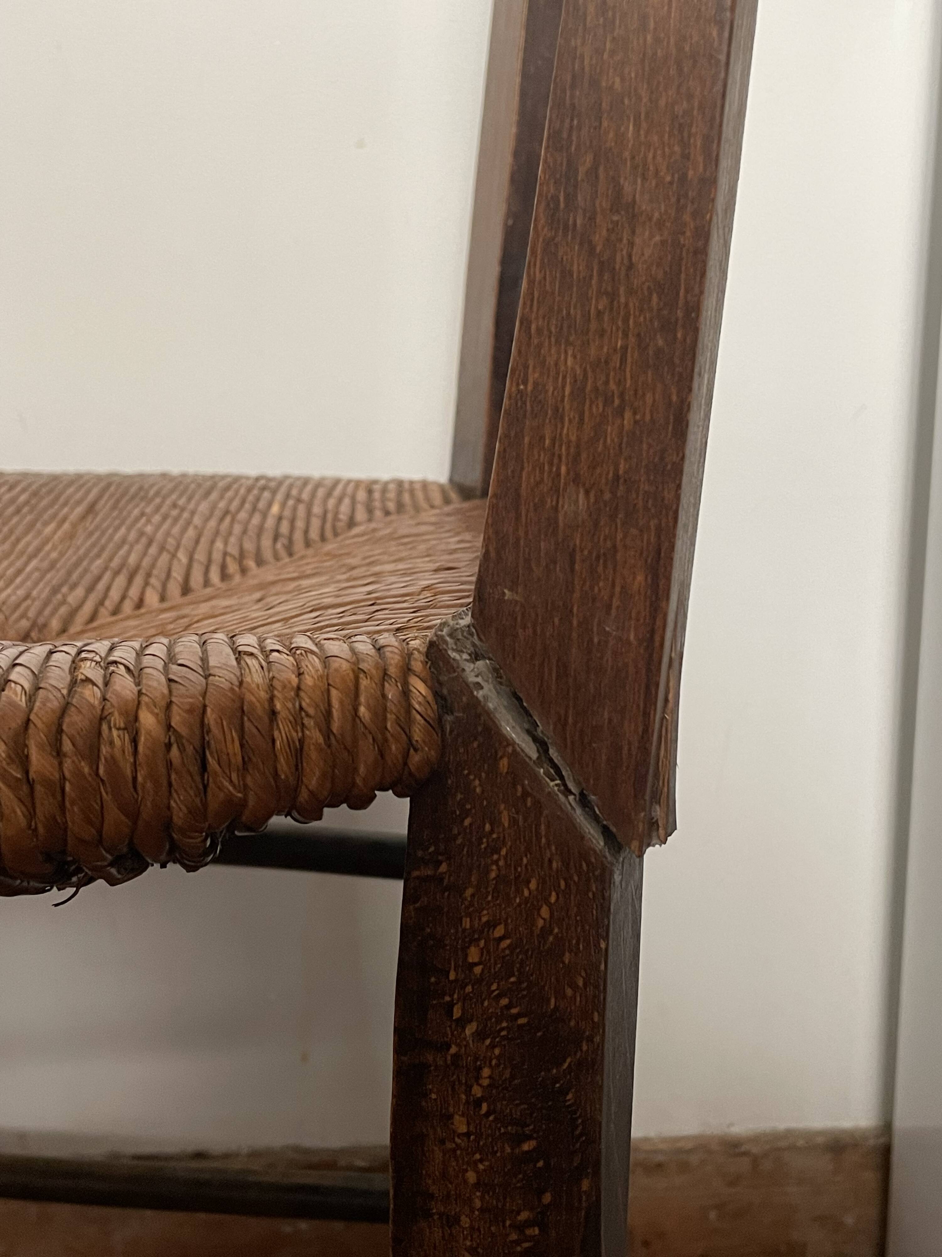4 old Provencal chairs in carved wood