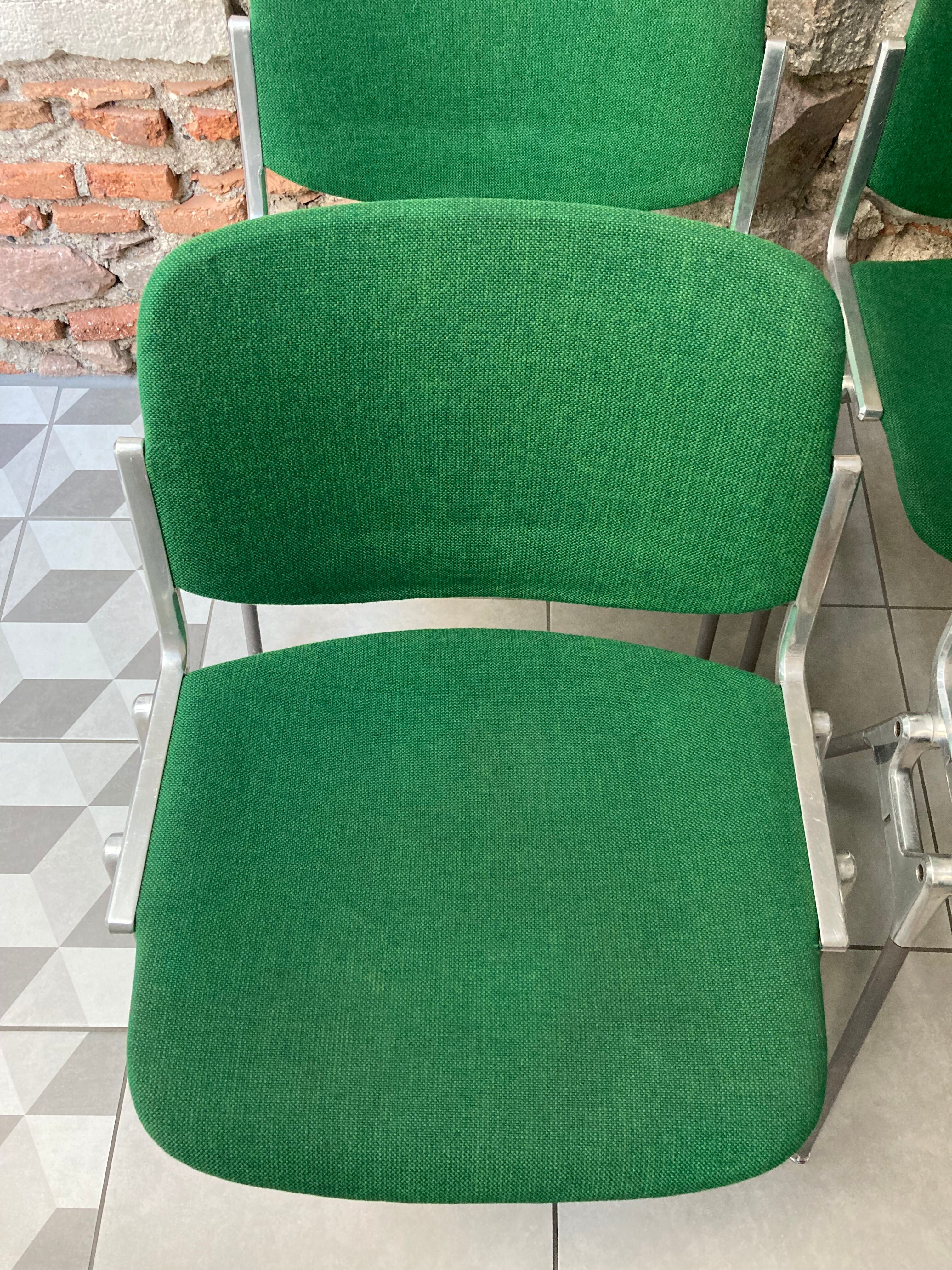 Set of 4 Green DSC106 Giancarlo Piretti chairs by Castelli