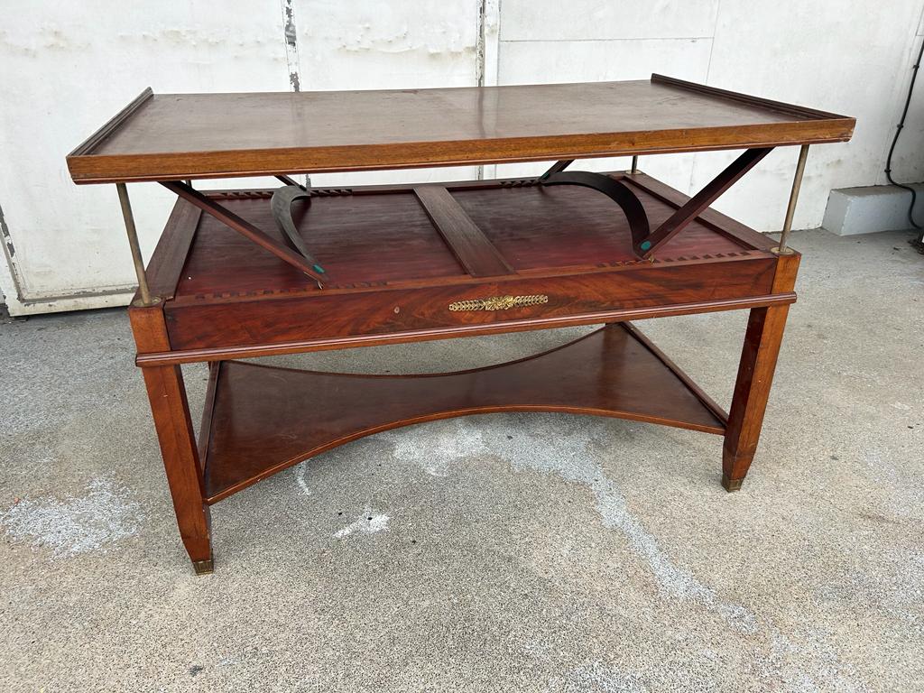 Empire style mahogany rack system library table from 20th century period