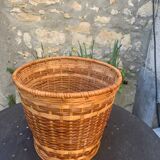 Vintage braided wicker pot cover
