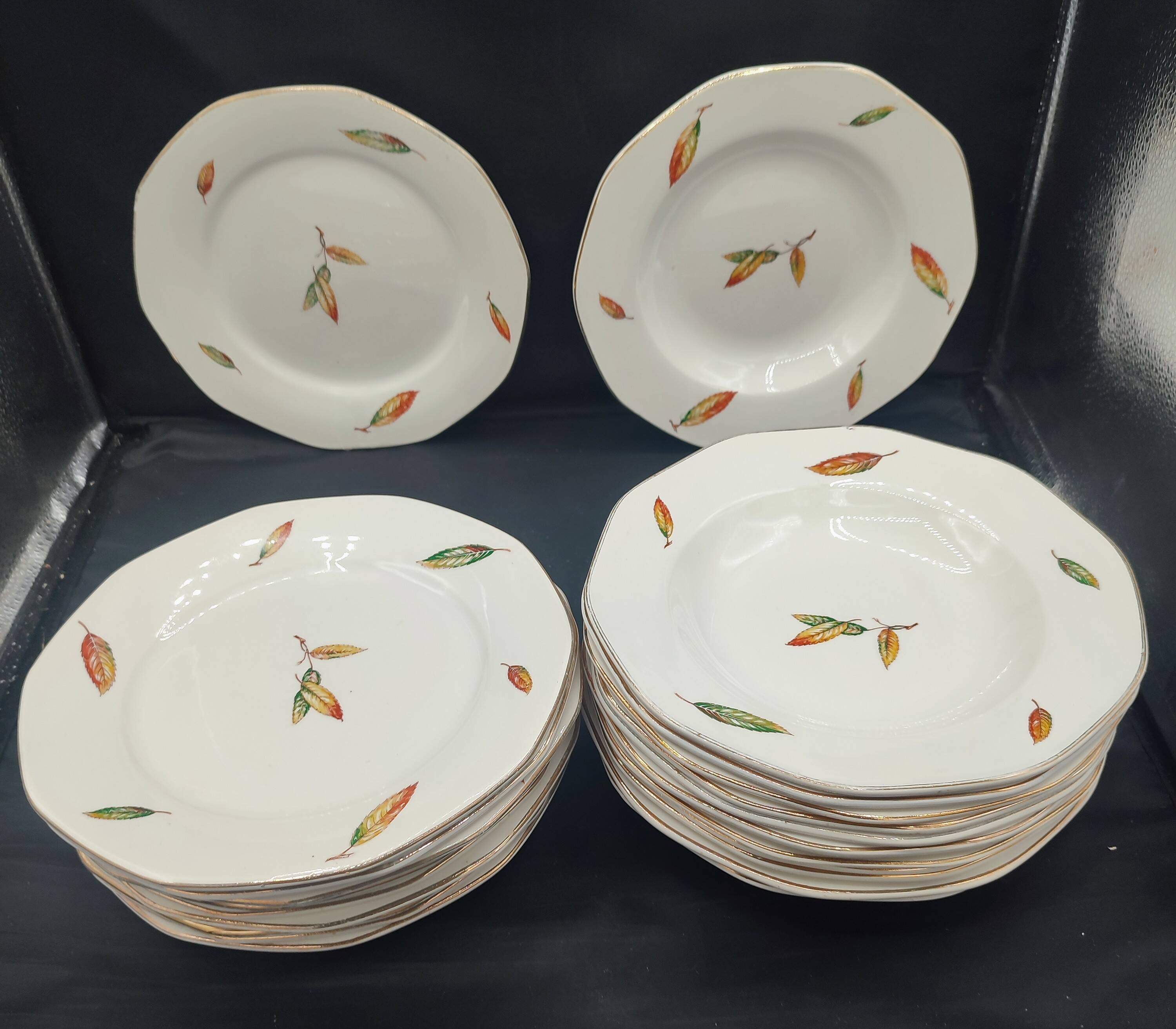 24-piece service Digoin & Sarreguemines Model "Nemours" Vintage