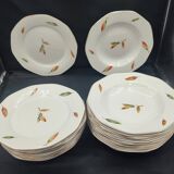 24-piece service Digoin & Sarreguemines Model "Nemours" Vintage