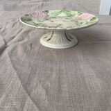 Compotier in slip pattern with art deco roses