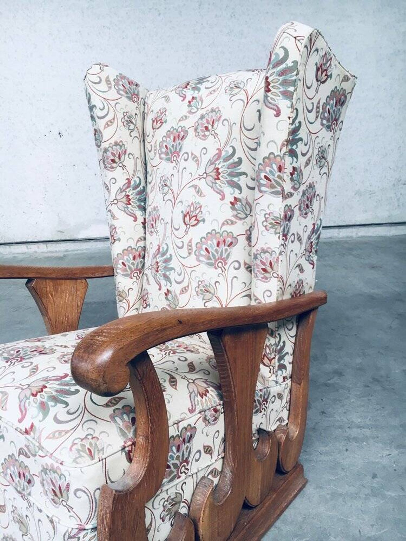Set of High Wing Back Armchairs, 1900s