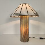 Vintage glass and metal lamp, 70s