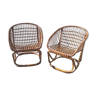 Italian Rattan armchairs from Vittorio Bonacina, 1950s, Set of 2