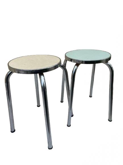 Set of 2 vintage formica stools