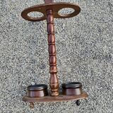 Support two vintage solid wood umbrellas