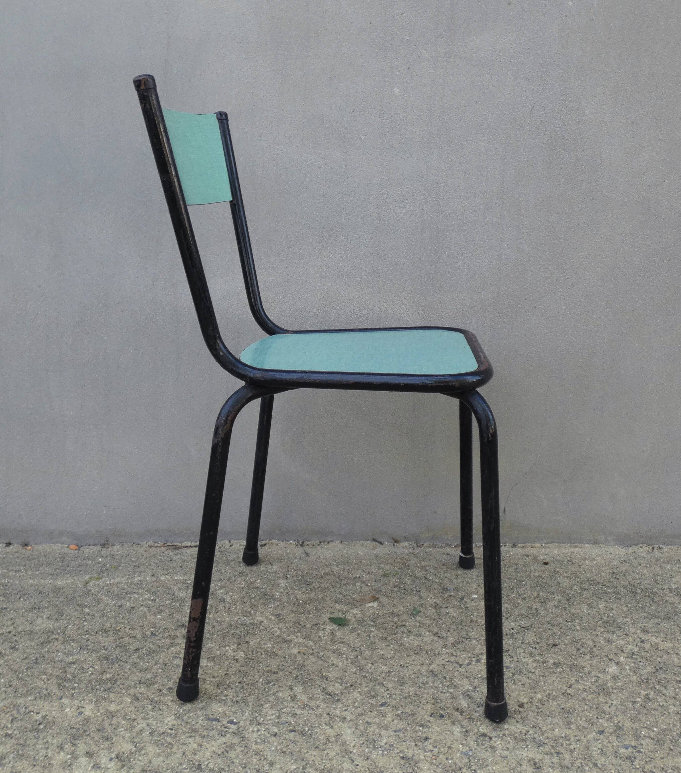 6 chaises en formica vert mint design vintage
