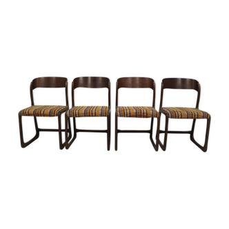 Set of 4 chairs baumann sled