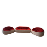 Cinna Ottoman en alcantara : grand canapé + 2 fauteuils dont 1 pivotan
