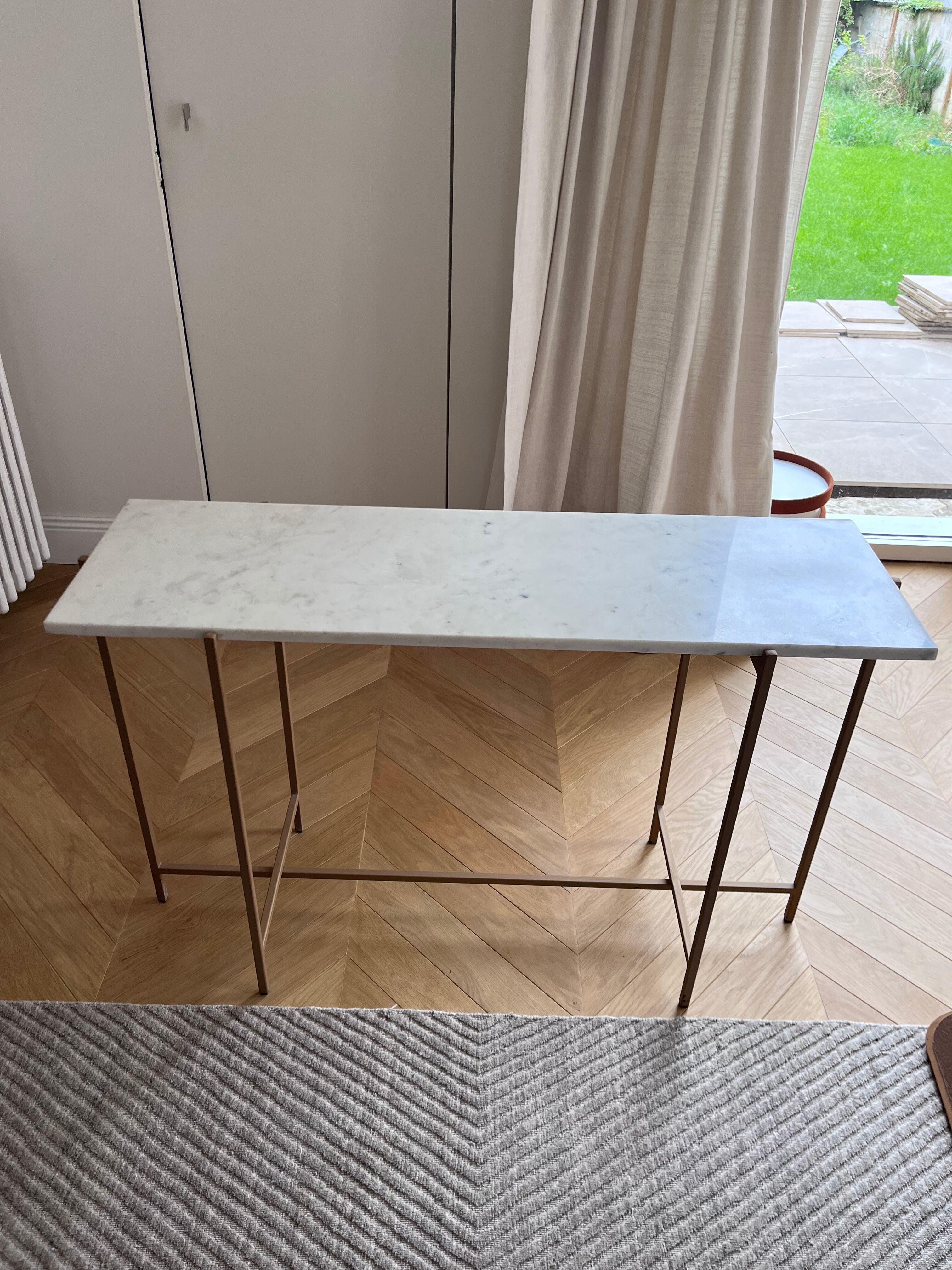 Marble and steel console
