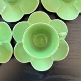 Service de 6 tasses et soucoupes fleurs