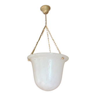 Suspension basin glass Clichy white art deco style