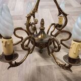 Old brass chandelier 6 branches