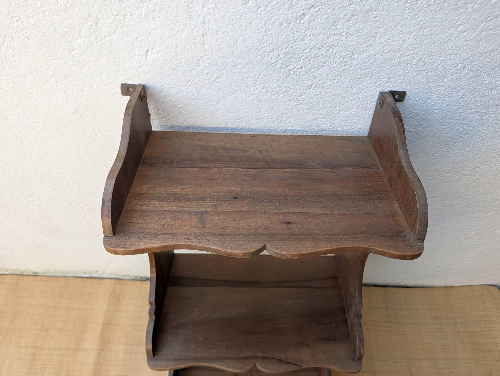 Art Deco walnut wall shelf 1930