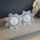 Pair of frosted glass flower pendant lights
