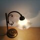 1960s brass and glass table lamp vintage