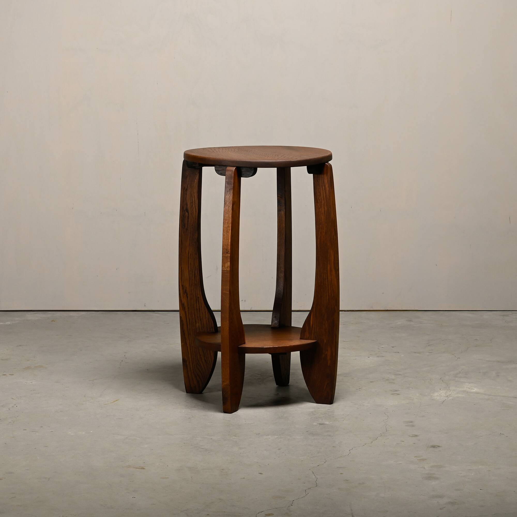 Dutch Art Deco Amsterdam School small side table or plant table solid oak