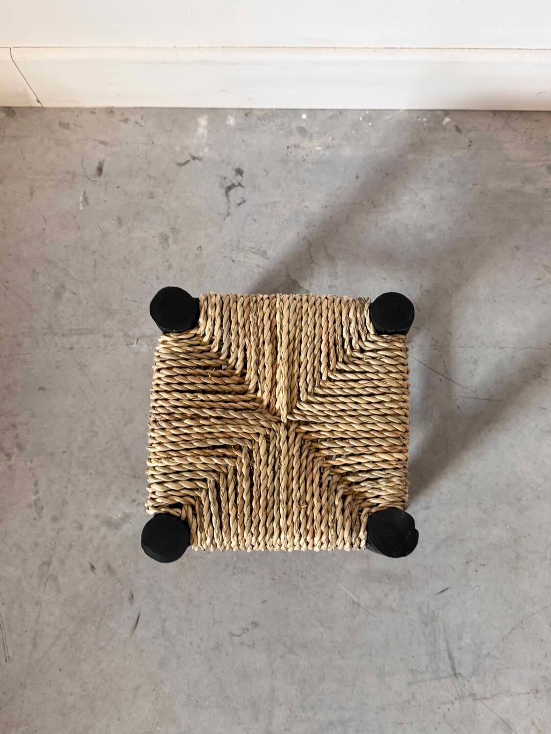 Mini black Moroccan stool