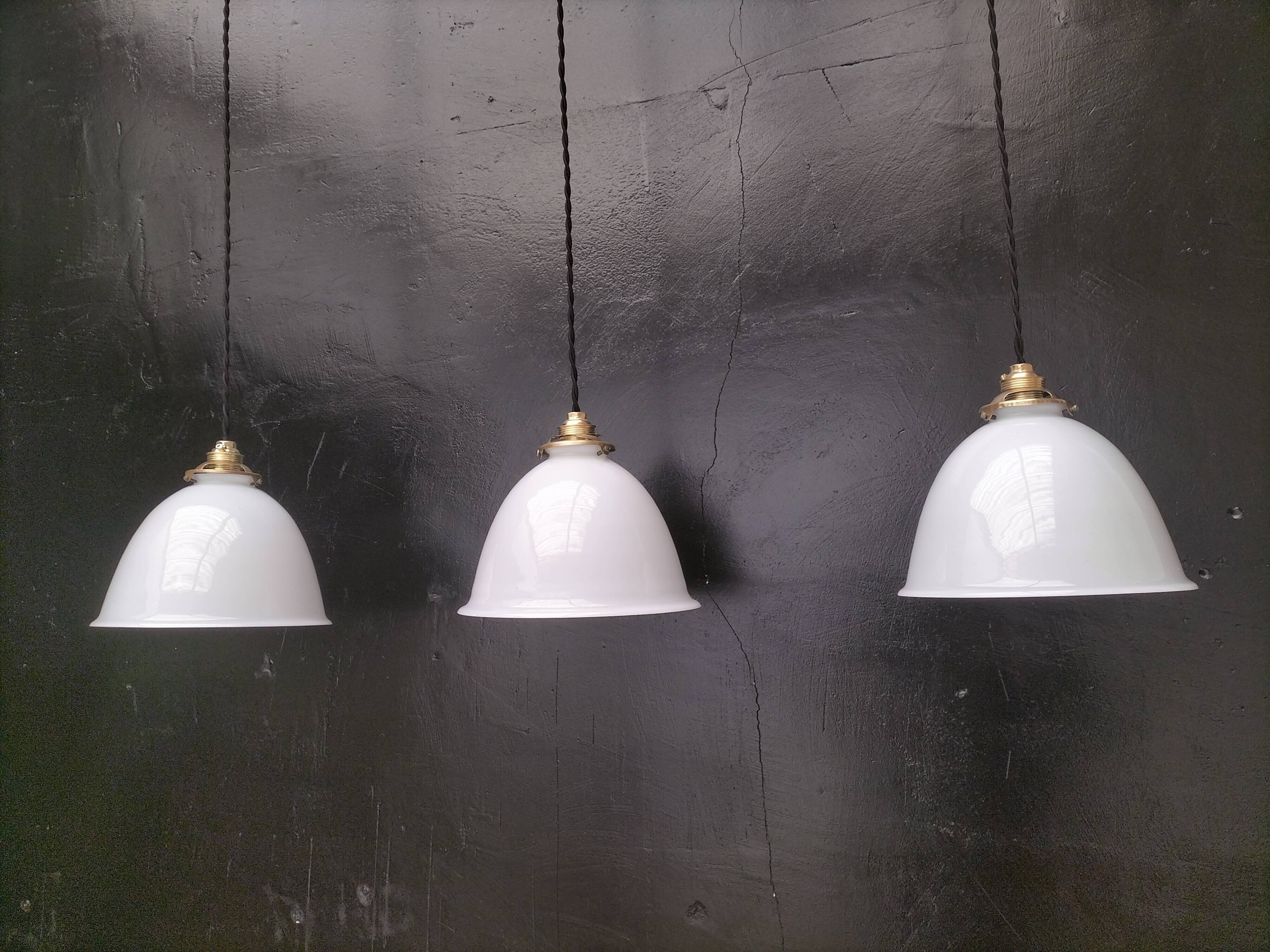 Opaline pendant lights