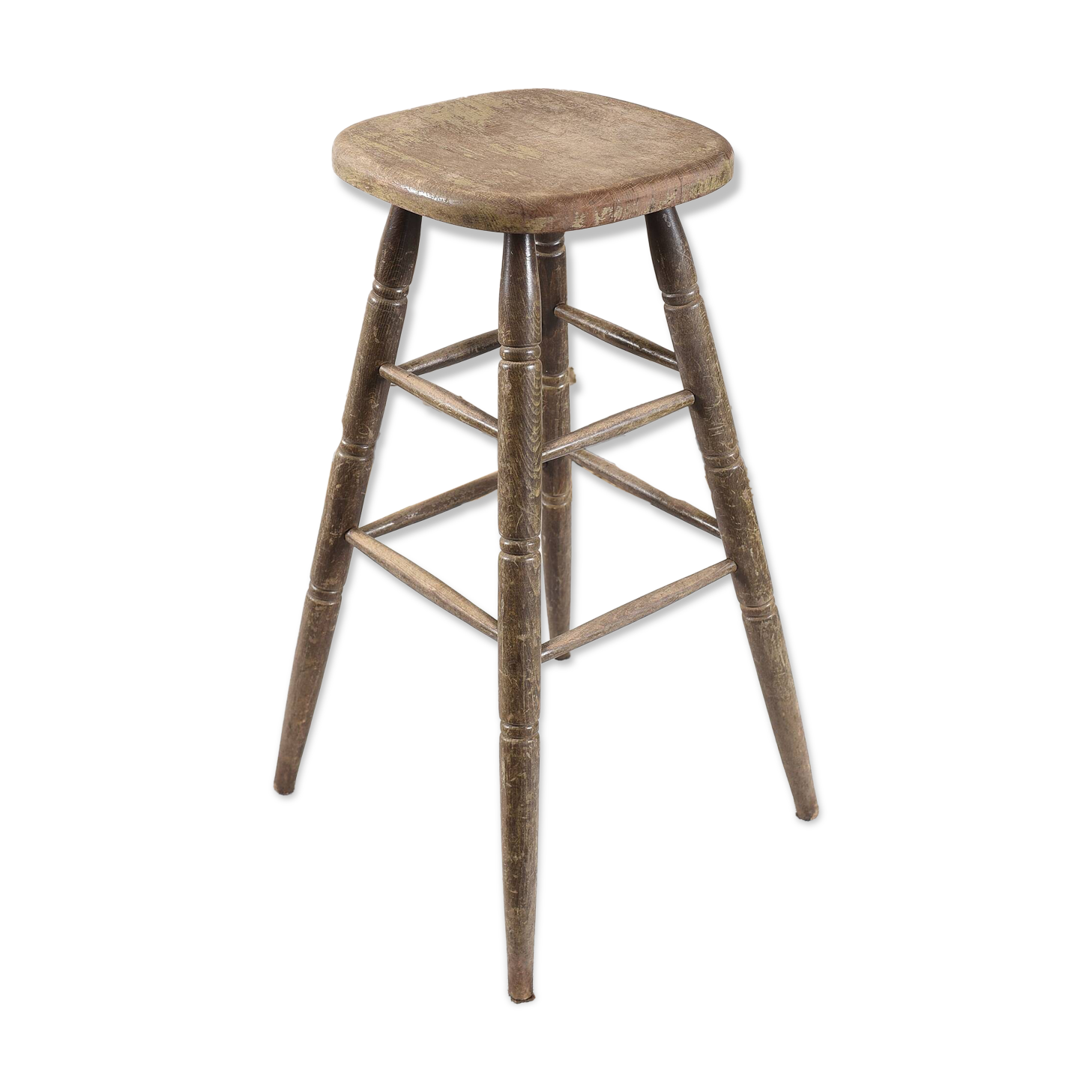 Large solid wood bar stool